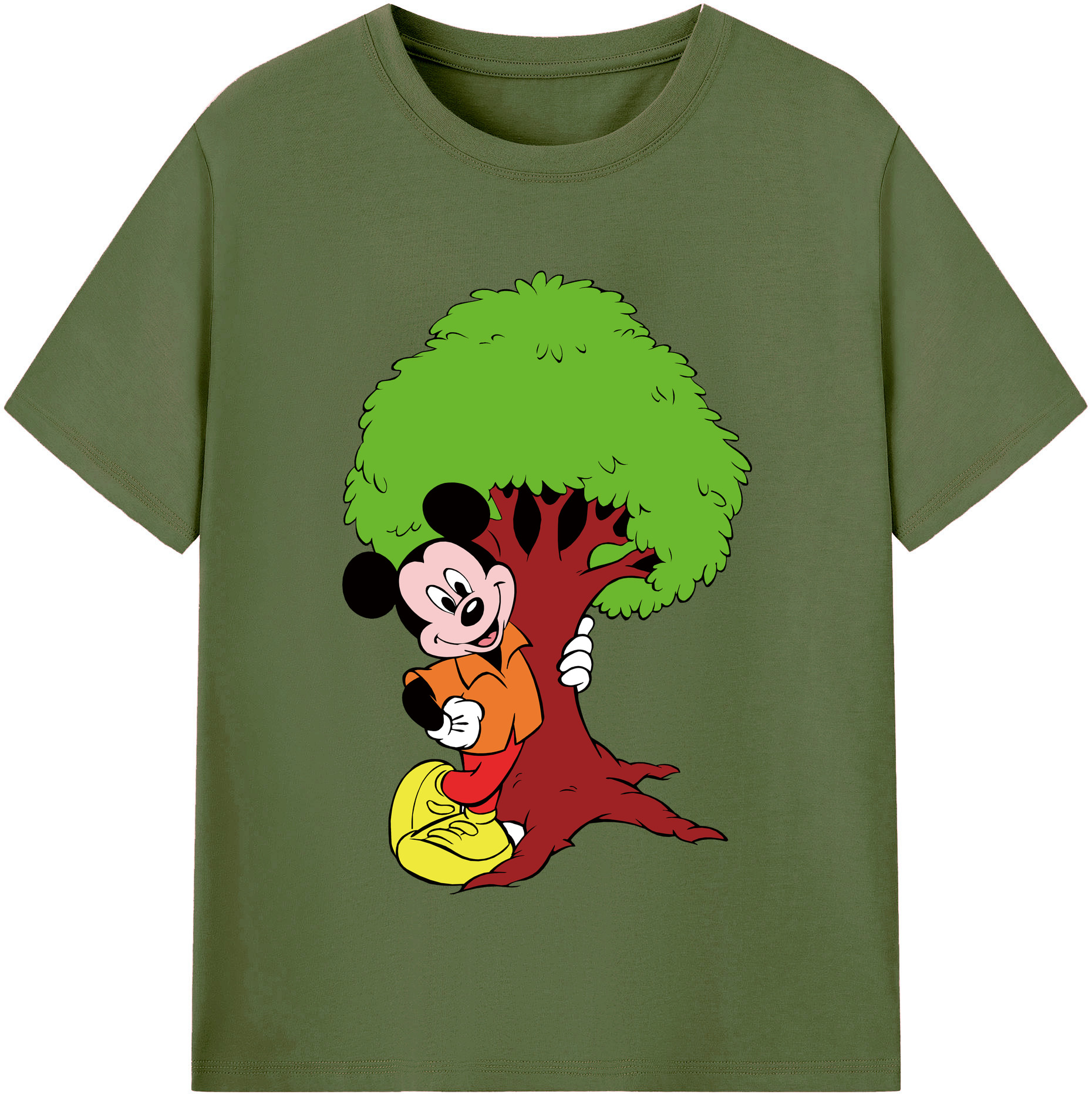 （画像用） ミッキーマウス Mickey Mouse 綿100％半袖Tシャツ（フロントプリント）